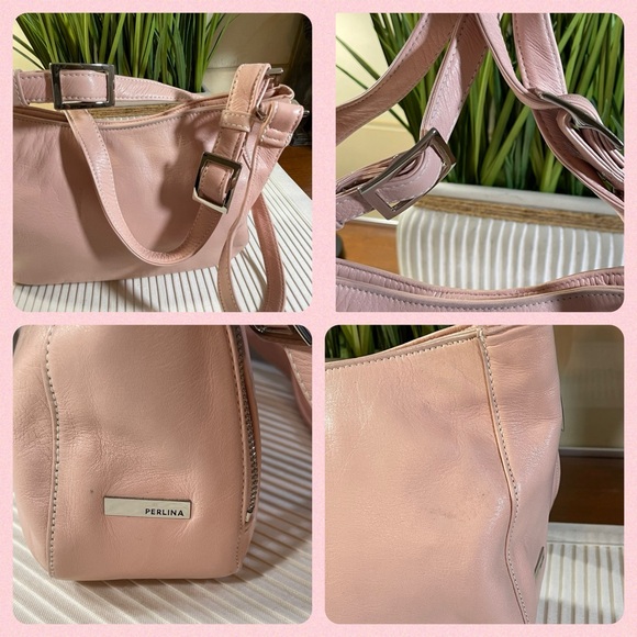 Perlina New York Pink Leather Shoulder Bag - Picture 14 of 16